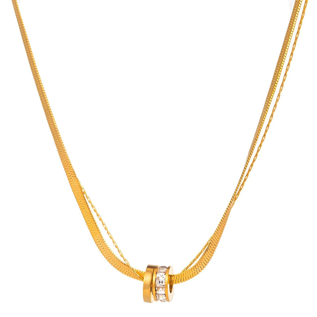 18K gold plated Stainless steel necklace, Intensity