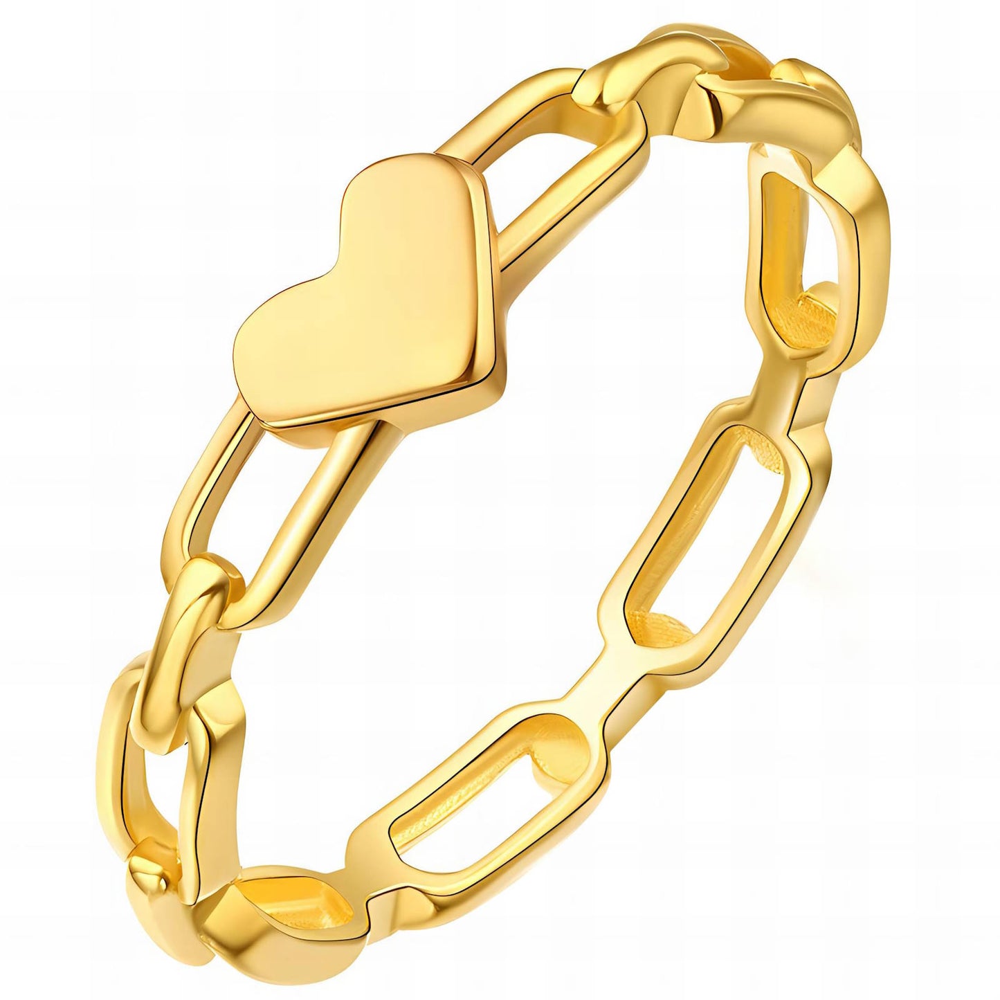 18K gold plated Stainless steel "Heart" finger ring